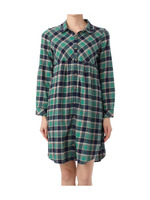 切り替えチェックシャツワンピース