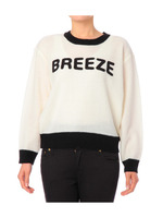 配色リブロゴデザインニット