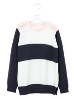 3GカラーブロックニットPO