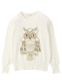 ふくろうワッペンプルオーバニット