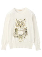 ふくろうワッペンプルオーバニット