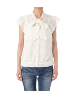 シャドウチェックリボンブラウス