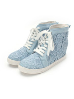 デニム×レース インヒールスニーカー