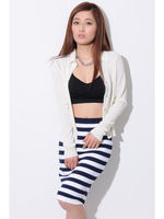 襟付ソフトニットカーデ