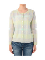 シアーチェックニットカーディガン