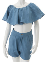 【ECURY】デニムガーリーセットアップ