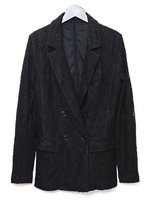 パステルカラー総レースダブルテーラードジャケット