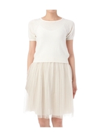 切り替えパイルニット+チュールスカートSET