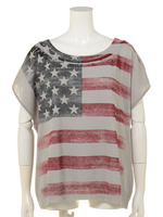 【Planet blue world】プリントニットトップス  