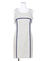 デニムパイピングツイードワンピ