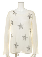 【Planet blue world】星プリントニットトップス