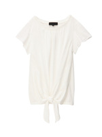 [L]裾結びフレンチスリーブカットソー
