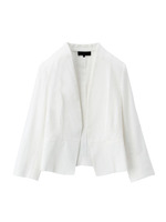 リネン混ノーボタンジャケット