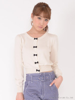 リボンボタンニットカーディガン