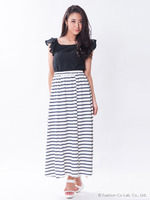 天竺ボーダーサーキュラーロングSK