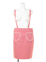 LOVE ME HEART GINGHAM CHECK SUSPENDER TIGHT SKIRT