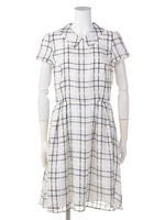 シフォンチェックワンピース