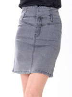 BLKデニムファインストレッチ比翼ハイウエストタイトSK