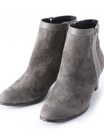 サイドバックルスエードショートブーツ