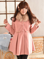 フォックスティペット付ノーカラーコート