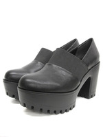 ラバー×レザー厚底ブーティ