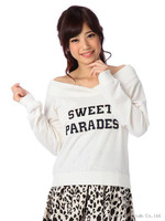 【Tralala】オフショルロゴプルオーバ