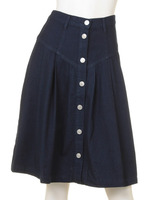 フロントボタンフレアミディSK