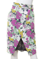 プリントフラワーカシュクールスカート