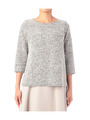 メランジ調ブークレーニットプルオーバー