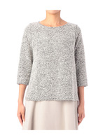 メランジ調ブークレーニットプルオーバー