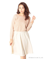 ツイード風ニットドッキングワンピース