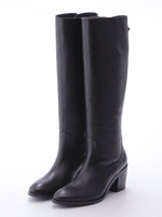 B レザーバックファスナーロングブーツ70