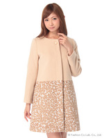 ジャガードレオパード切替えコート