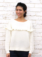 【mystic】切替フリルニットプルオーバー