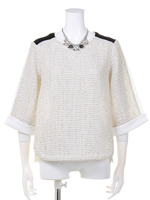 ネックレス付きツィードプルオーバー