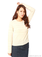 マルチボーダーニットPOリボンモチー