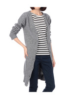 圧縮風ニットロングカーディガン