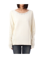 変わりキルト風ビジューニット