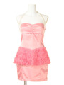【LUXURY】FlowerpeplumBareDress