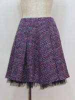 ツイード×チュールタックスカート