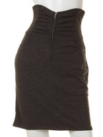 フロントZIPハイウエストカットタイトSK