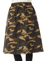 ・迷彩柄ミモレ丈スカート