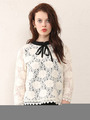 【Omekashi】起毛レースブラウス