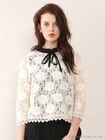 【Omekashi】起毛レースブラウス