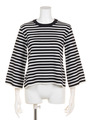 【BED&BREAKFAST】Milano Rib Stripe Short Crew-neck Knit
