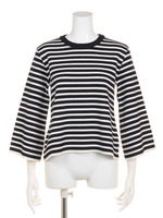 【BED&BREAKFAST】Milano Rib Stripe Short Crew-neck Knit