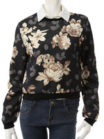 【CEDNIE】付け襟×花柄ジャガードトップスセット