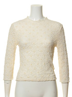 フロッキードットカットトップス