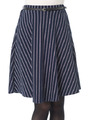 ベルト付ストライプミディ丈スカート