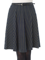 ベルト付ストライプミディ丈スカート